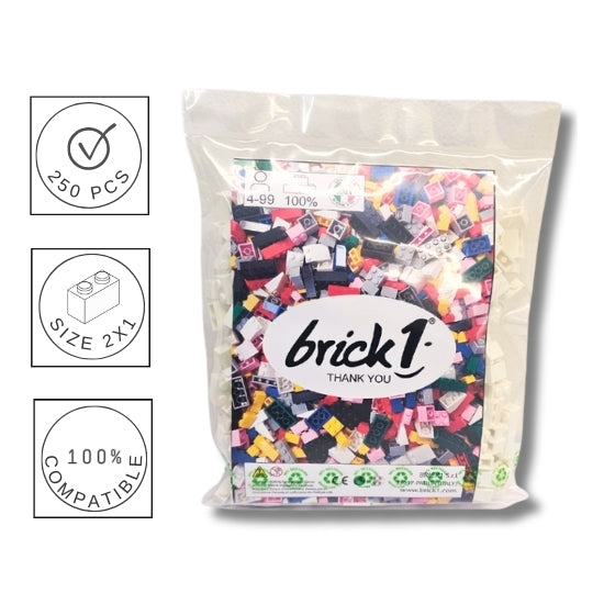 Mattoncini 1x4 Bianco Q-Bricks | 250 Pezzi Per Costruzioni E Creatività | Compatibili Con Mattoncini Standard