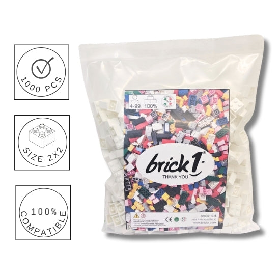Confezione Mattoncino 2X2 Bianco