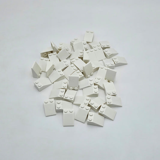 mattoncino tetto 3x2 bianco - elementi bianchi compatibili per costruzioni creative.